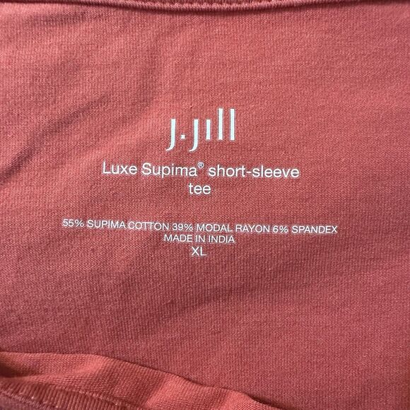 J. Jill Luxe Supima Women's Tee XL Soft Comfortable Classic Cotton Short Sleeved - Picture 3 of 3